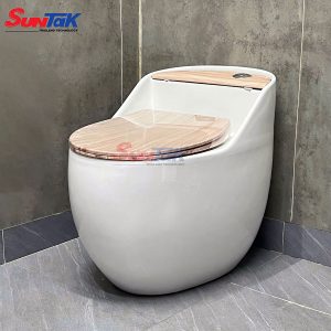Bồn Cầu Trứng Nắp Gỗ ST-252 - Suntak.vn