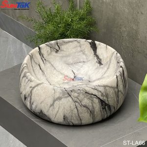 Lavabo Đặt Bàn Ceramic Vân Đá Loại Tròn ST-LA66 - Suntak.vn