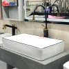 Lavabo Đặt Bàn Đá Chữ Nhật Màu Trắng Viền Đen ST-20VĐ - Suntak.vn
