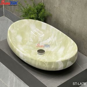 Lavabo Đặt Bàn Hình Oval Vân Ngọc ST-LA78 - Suntak.vn