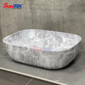 Lavabo Đặt Bàn Vân Đá Xám Xi Măng Cao Cấp ST-156 - Suntak.vn