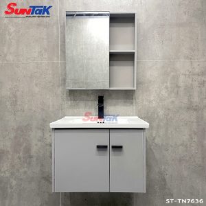 Tủ Lavabo Nhà Tắm Nhôm Cao Cấp Màu Xám Nhạt ST-TN7636 - Suntak.vn