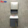 Tủ Lavabo Nhà Tắm Nhôm Tổ Ong Màu Xám Viền Vàng 40×45 ST-T7504 - Suntak.vn