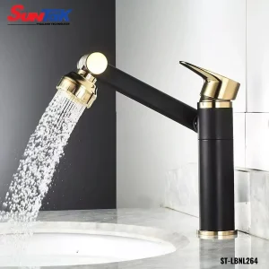 Vòi Lavabo Nóng Lạnh Cổ Xoay 720 Độ Đa Chiều Đen ST-LBNL264 - Suntak.vn