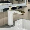 Vòi Lavabo Nóng Lạnh Đồng Thau Sơn Tĩnh Điện Trắng ST-VLBNL5273 - Suntak.vn